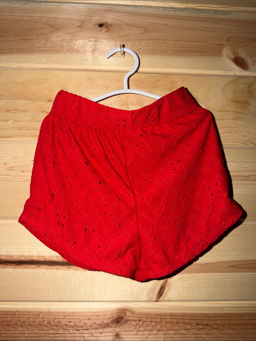 Disney Red Eyelet High-Waist Women's Shorts